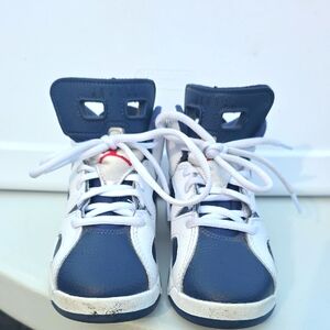 Jordan Kids Navy and White Sneakers
